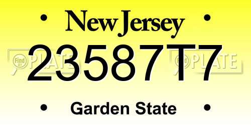 23587T7 New Jersey License Plate