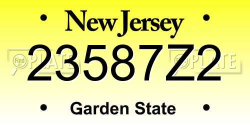 23587Z2 New Jersey License Plate