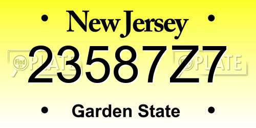 23587Z7 New Jersey License Plate