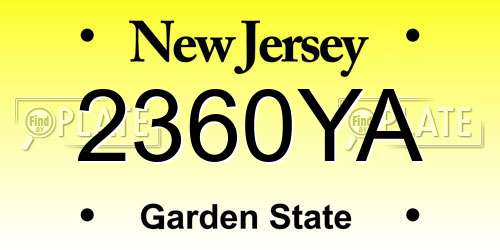 2360YA New Jersey License Plate