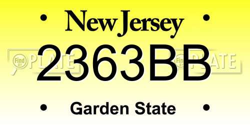 2363BB New Jersey License Plate