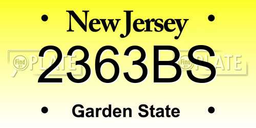 2363BS New Jersey License Plate