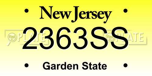 2363SS New Jersey License Plate