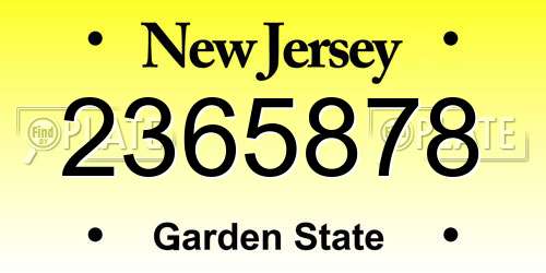 2365878 New Jersey License Plate