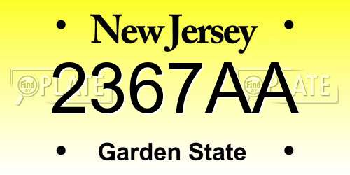 2367AA New Jersey License Plate