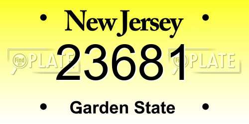 23681 New Jersey License Plate