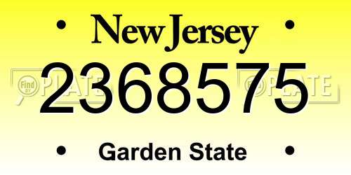 2368575 New Jersey License Plate