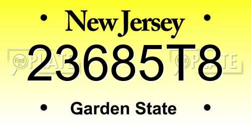 23685T8 New Jersey License Plate