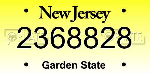 2368828 New Jersey License Plate