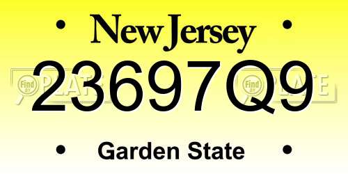 23697Q9 New Jersey License Plate