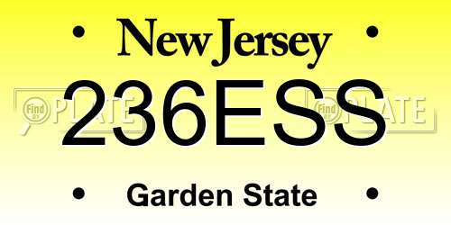 236ESS New Jersey License Plate
