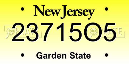 23715O5 New Jersey License Plate