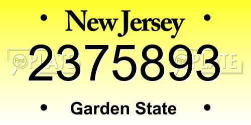 2375893 New Jersey License Plate