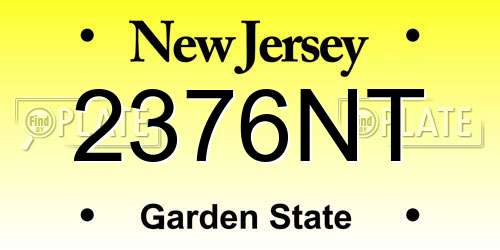 2376NT New Jersey License Plate
