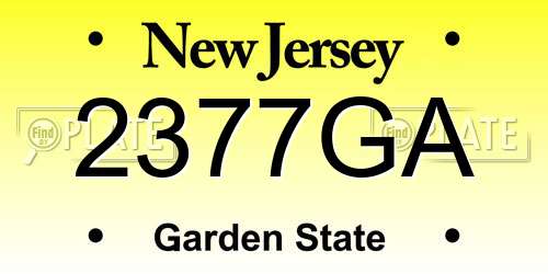 2377GA New Jersey License Plate