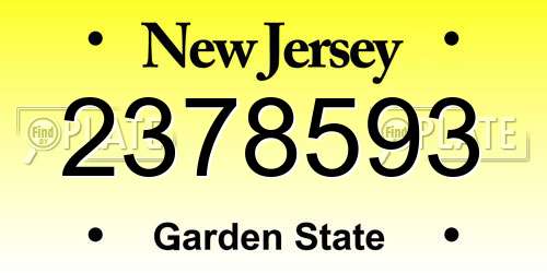 2378593 New Jersey License Plate