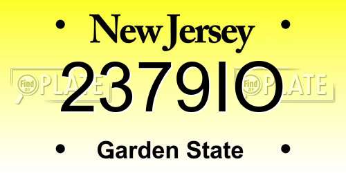 2379IO New Jersey License Plate