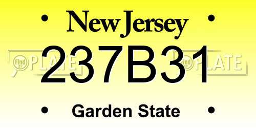 237B31 New Jersey License Plate