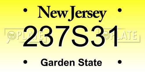 237S31 New Jersey License Plate