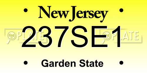 237SE1 New Jersey License Plate