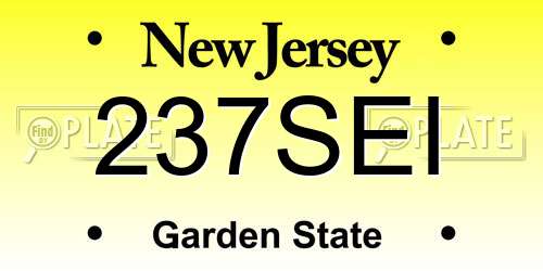 237SEI New Jersey License Plate