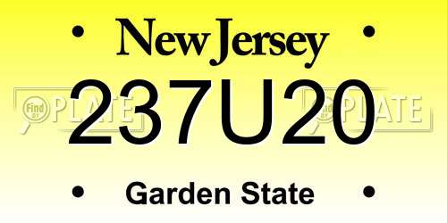 237U20 New Jersey License Plate