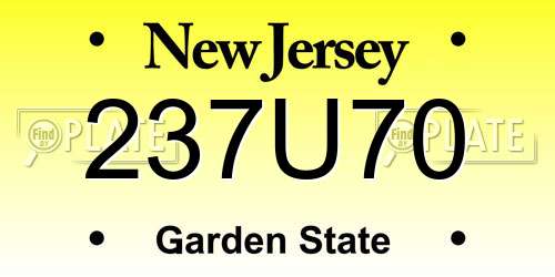 237U70 New Jersey License Plate