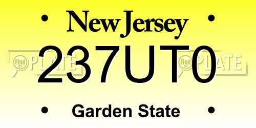 237UT0 New Jersey License Plate