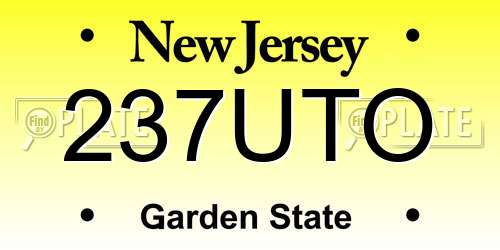 237UTO New Jersey License Plate
