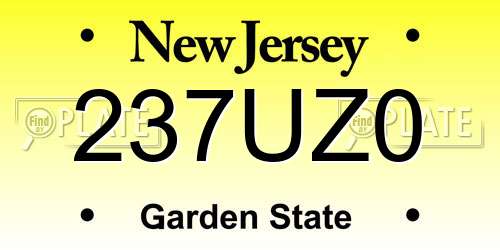 237UZ0 New Jersey License Plate