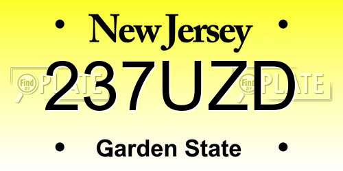 237UZD New Jersey License Plate
