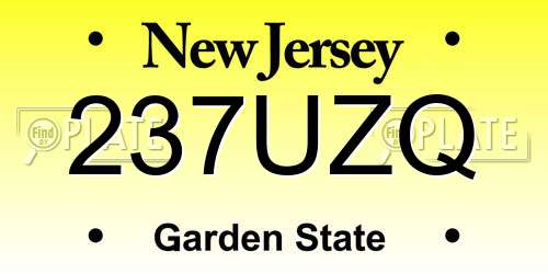 237UZQ New Jersey License Plate