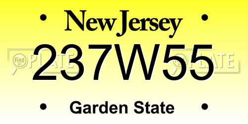 237W55 New Jersey License Plate