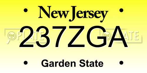 237ZGA New Jersey License Plate