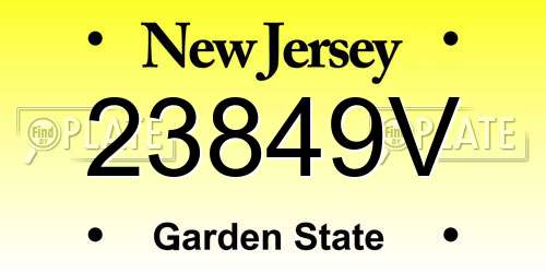 23849V New Jersey License Plate