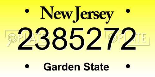 2385272 New Jersey License Plate