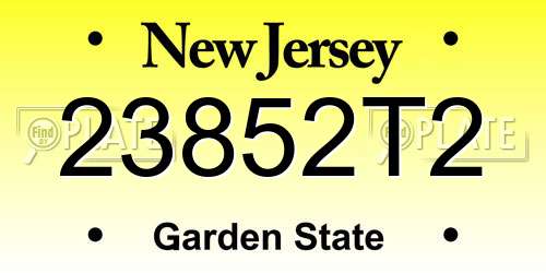 23852T2 New Jersey License Plate