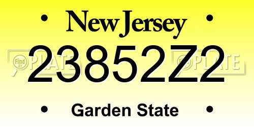23852Z2 New Jersey License Plate