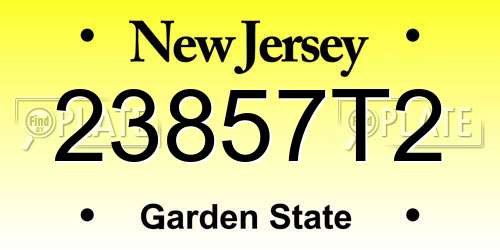 23857T2 New Jersey License Plate