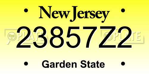 23857Z2 New Jersey License Plate