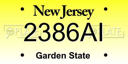 2386AI New Jersey License Plate