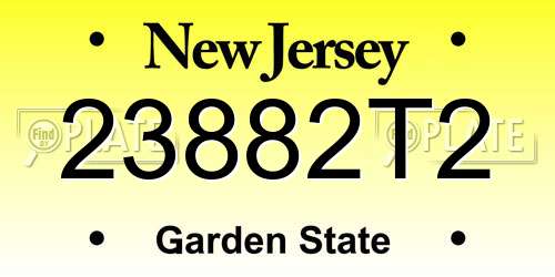 23882T2 New Jersey License Plate