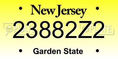 23882Z2 New Jersey License Plate