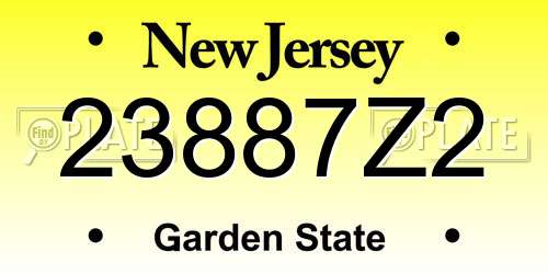 23887Z2 New Jersey License Plate
