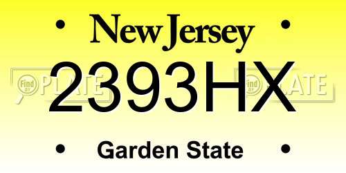 2393HX New Jersey License Plate