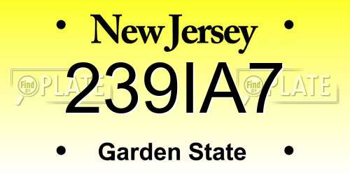 239IA7 New Jersey License Plate