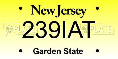 239IAT New Jersey License Plate