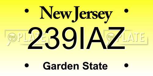 239IAZ New Jersey License Plate