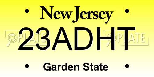 23ADHT New Jersey License Plate