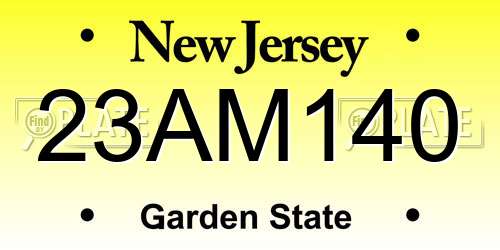 23AM140 New Jersey License Plate